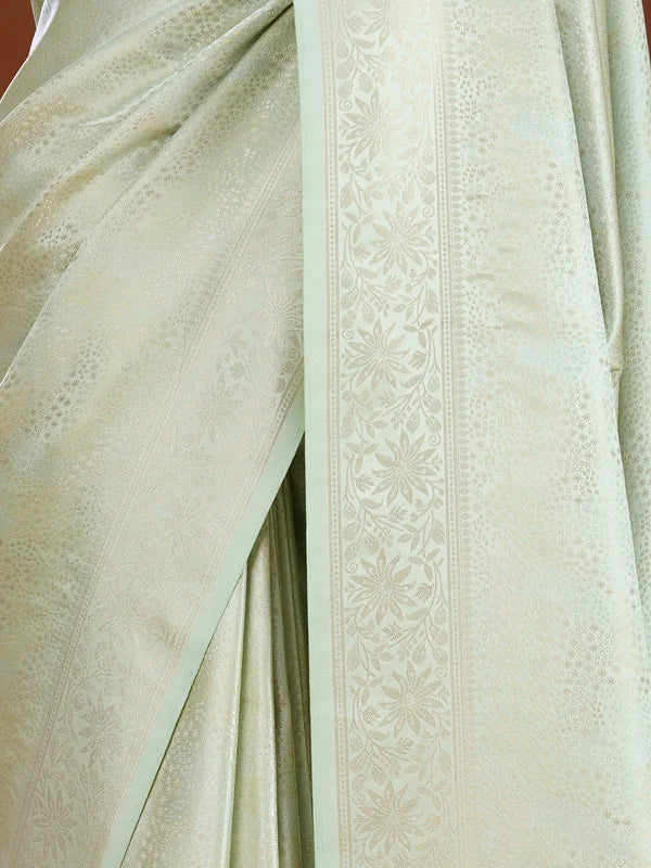 Pista Green Banarasi Art Silk Saree