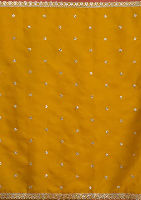 Yellow Silver Zariwork Georgette Readymade Sharara Suit