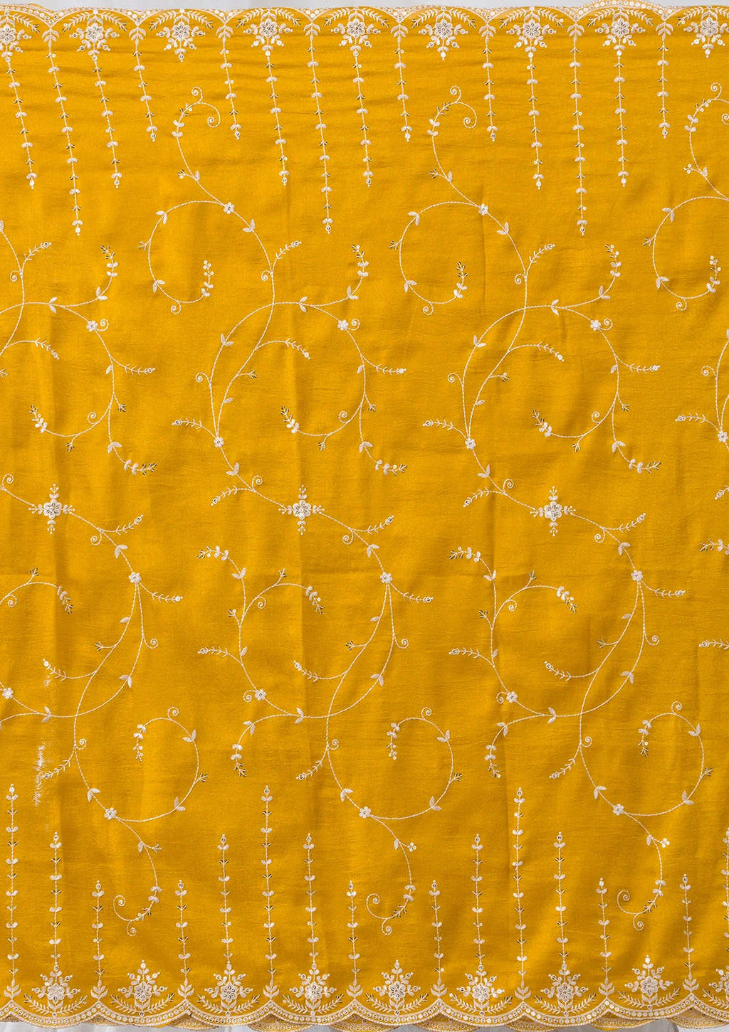 Mustard Soft Raw Silk Gold Zariwork Straight Kurta With Pant Regular And Dupatta
