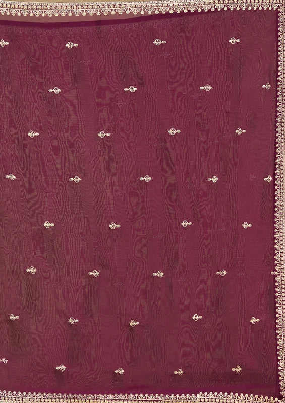 Purple Soft Raw Silk Gold Zariwork Straight Kurta With Pant Regular And Dupatta