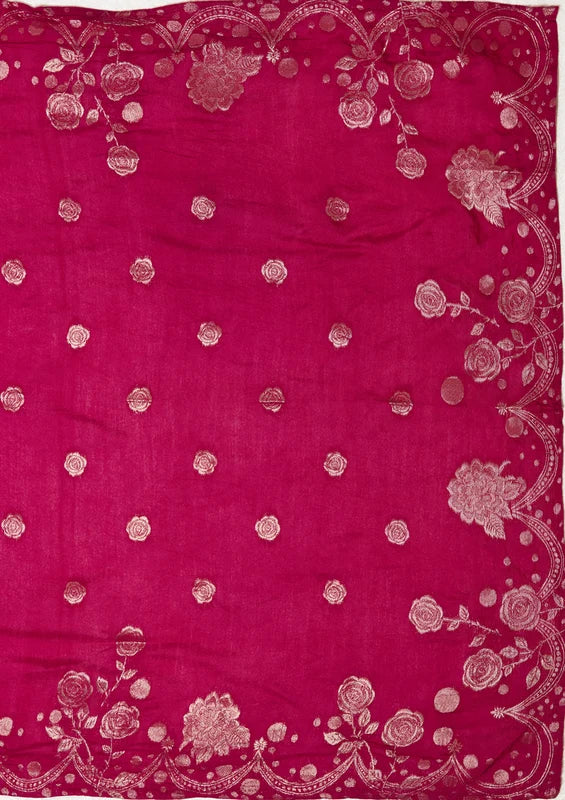 Purple Chanderi Bandhej Cording Straight Kurta With Regular Pant And Dupatta