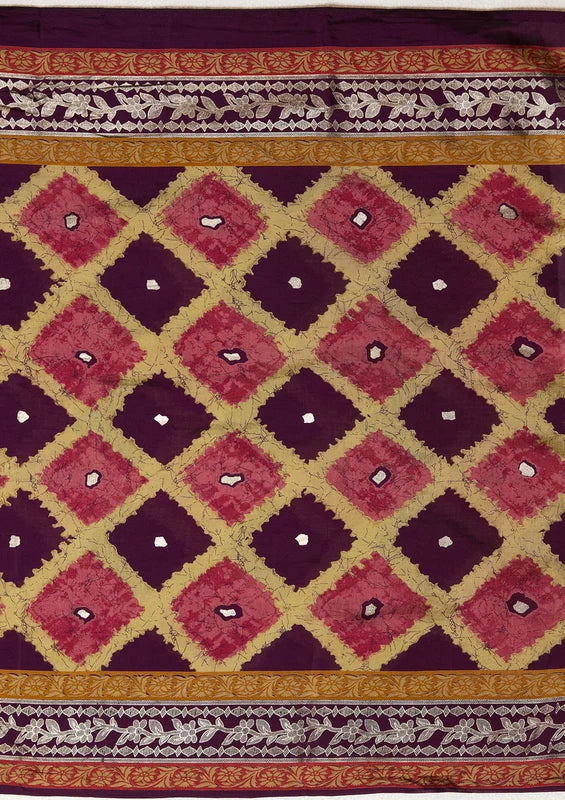 Purple Soft Raw Silk Gold Zariwork Straight Kurta With Pant Regular And Dupatta