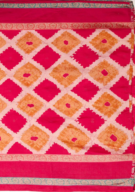 Rani Pink Soft Raw Silk Gold Zariwork Straight Kurta With Pant Regular And Dupatta