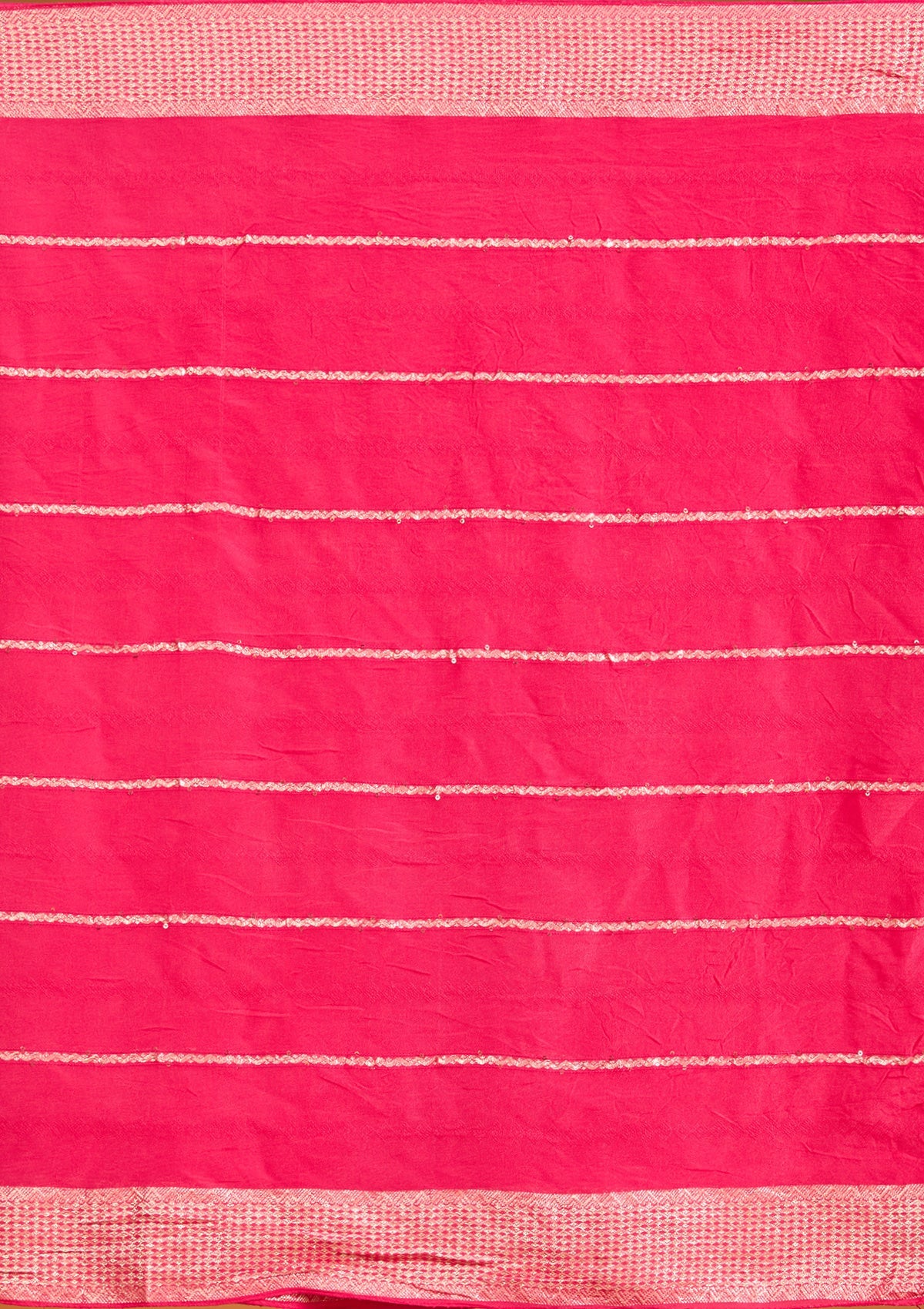 Pink Chanderi Threadwork Straight Kurta With Regular Pant And Dupatta