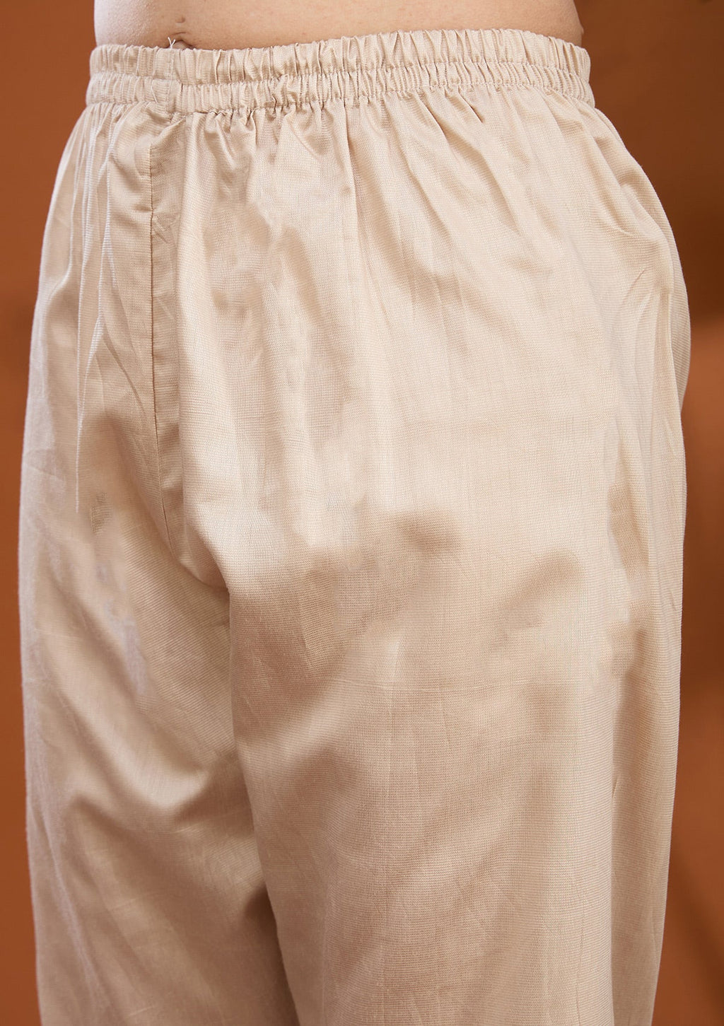Beige Multi Brocade Threadwork Straight Kurta With Pant Regular And Dupatta