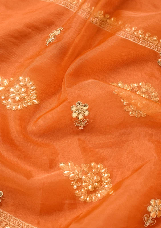 Rust Art Silk Cording Straight Kurta With Pant Regular And Dupatta