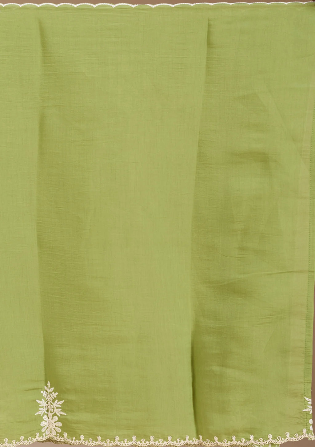 Pista Green Threadwork Chanderi Readymade Salwar Suit