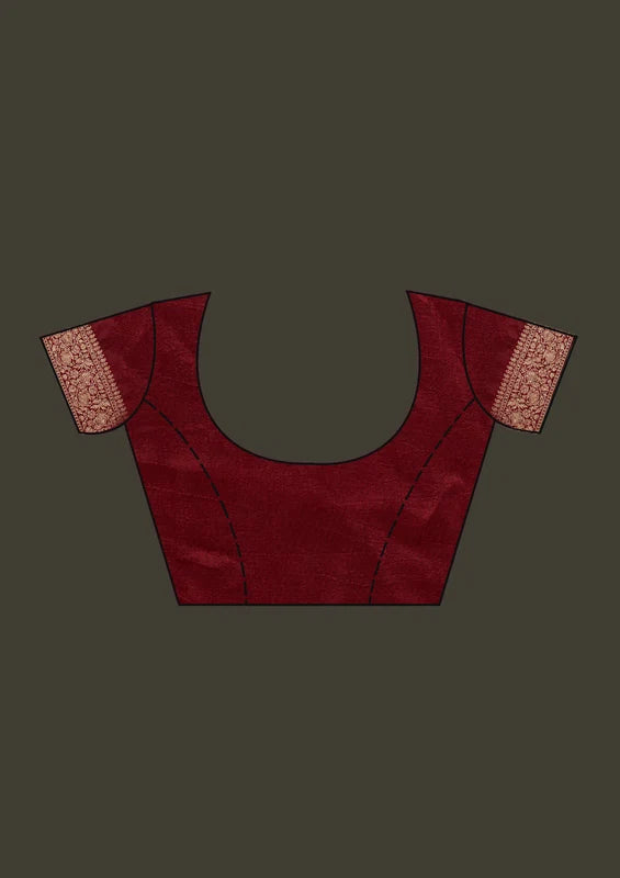 Maroon Art Silk Buti Stonework Saree With Matching Blouse Piece